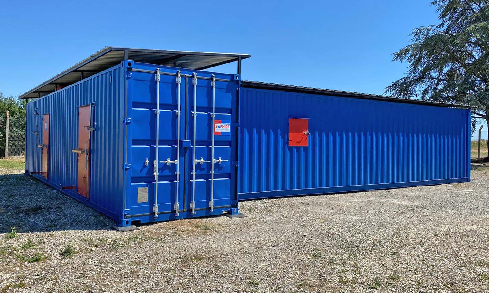 Elementaire brandbestrijding objecten: container van SAPHIRE-CTC.